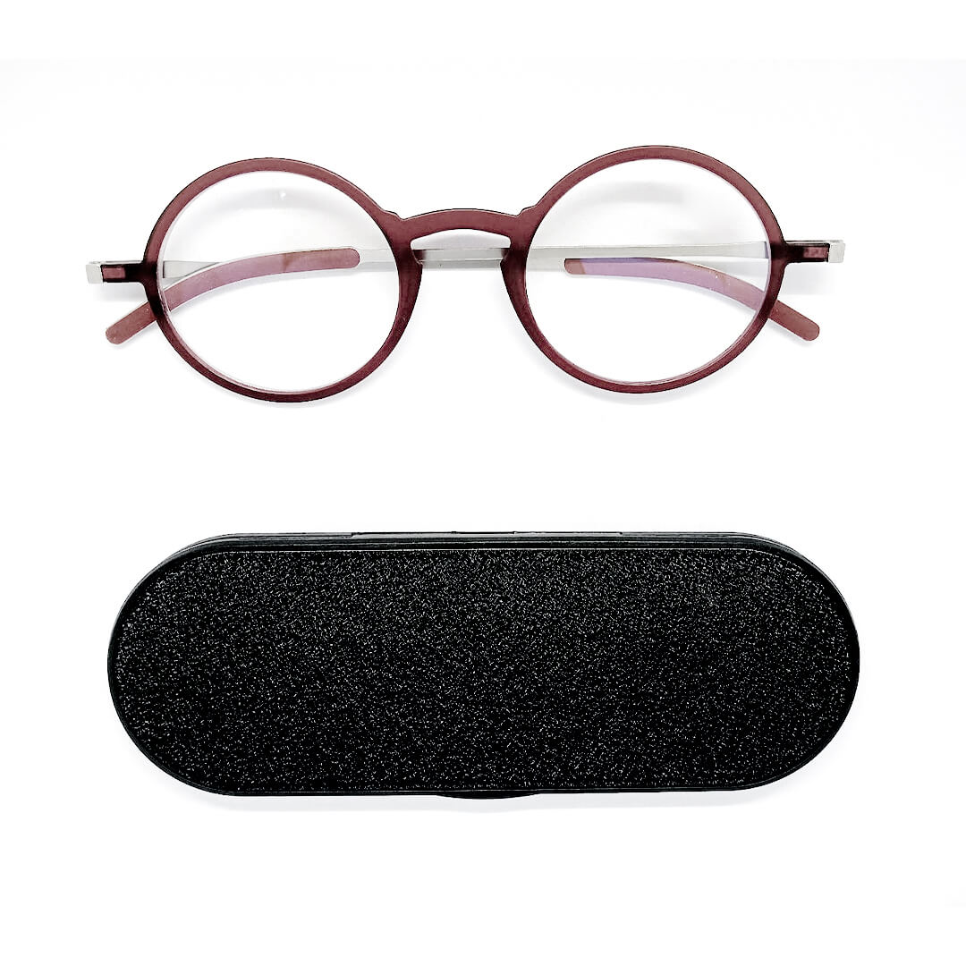 FeatherView - Round Reading Glasses with Aluminum Case