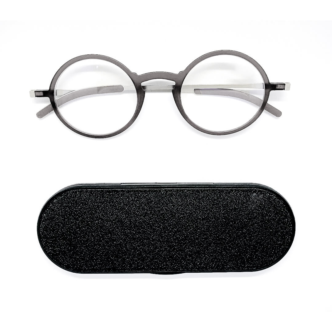 FeatherView - Round Reading Glasses with Aluminum Case