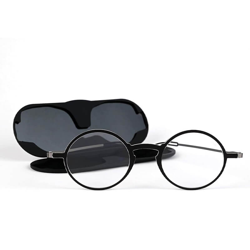 FeatherView - Round Reading Glasses with Aluminum Case