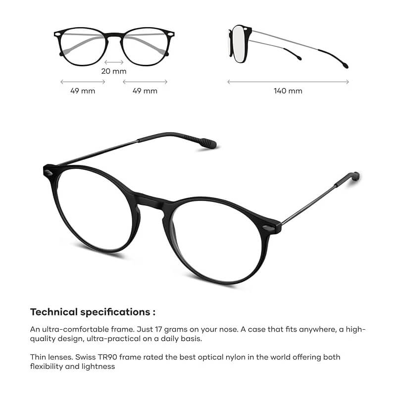 GlideLite – Nylon Unisex Reading Glasses with Compact Case